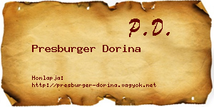 Presburger Dorina névjegykártya